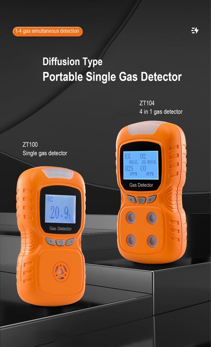 ZT100K Diffusion Type Portable Single Gas Detector Atmospheric Hazards And Toxic Gases