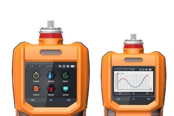 IP67 O2 Monitor MS600 6 Gas Analyzer Built In Pump With Large Display Screen Orange